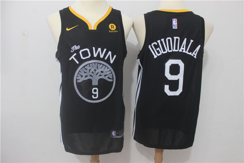 Men Golden State Warriors 9 Iguodala Black Game Nike NBA Jerseys